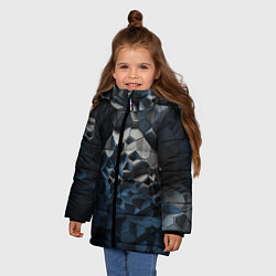 Куртка зимняя для девочки Каменная текстура, цвет: 3D-черный — фото 2