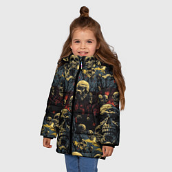 Куртка зимняя для девочки Крик ужаса, цвет: 3D-черный — фото 2