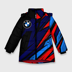 Куртка зимняя для девочки BMW - m colors and black, цвет: 3D-красный