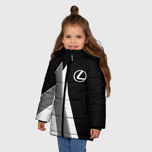 Зимняя куртка для девочки Лексус - спортивный серый / 3D-Черный – фото 3