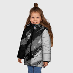Куртка зимняя для девочки Герб РФ - монохромный, цвет: 3D-красный — фото 2