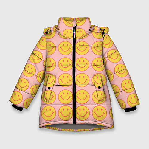 Зимняя куртка для девочки Smiley / 3D-Светло-серый – фото 1