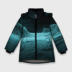 Куртка зимняя для девочки Space landscape - vaporwave, цвет: 3D-светло-серый