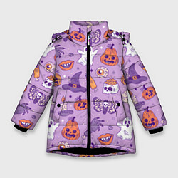 Зимняя куртка для девочки Halloween pattern арт