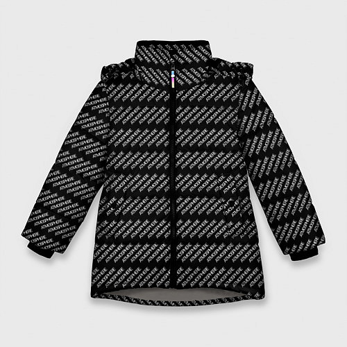 Зимняя куртка для девочки Атмосфера паттерн черный / 3D-Светло-серый – фото 1