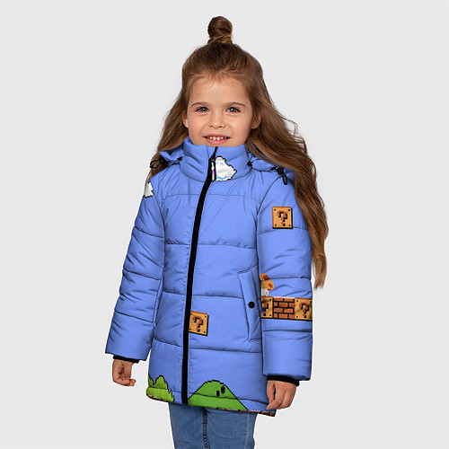 Зимняя куртка для девочки Первый уровень Марио / 3D-Черный – фото 3