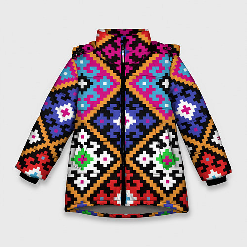 Зимняя куртка для девочки Колорит / 3D-Светло-серый – фото 1