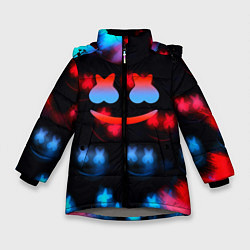 Куртка зимняя для девочки Marshmello skibidi dob dob, цвет: 3D-светло-серый