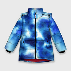 Куртка зимняя для девочки Акварельные абстрактные пятна напоминающие космос, цвет: 3D-красный