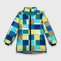 Зимняя куртка для девочки Ретро квадраты