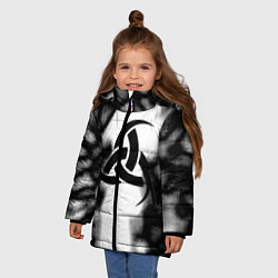 Куртка зимняя для девочки Скандинавский узор душа, цвет: 3D-черный — фото 2
