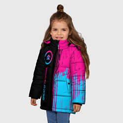 Куртка зимняя для девочки Ghost of Tsushima - neon gradient: по-вертикали, цвет: 3D-черный — фото 2