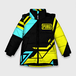Куртка зимняя для девочки Pubg geometry game, цвет: 3D-черный