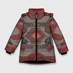 Зимняя куртка для девочки Ковер в красных тонах