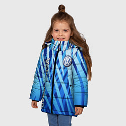 Куртка зимняя для девочки Volkswagen - синий камуфляж, цвет: 3D-светло-серый — фото 2