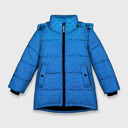 Зимняя куртка для девочки Переливающаяся абстракция голубой