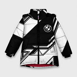 Куртка зимняя для девочки Bmw sport geometry, цвет: 3D-красный