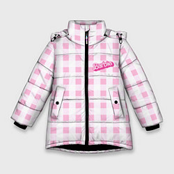 Куртка зимняя для девочки Barbie - розовая клетка костюма из фильма, цвет: 3D-черный