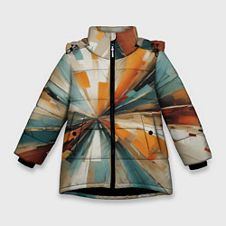 Зимняя куртка для девочки Цветная абстракция - нейросеть