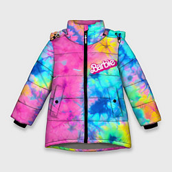 Куртка зимняя для девочки Barbie - floral pattern - tie-dye, цвет: 3D-светло-серый