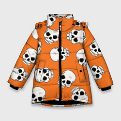 Зимняя куртка для девочки Черепки для хэллоуина