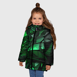 Куртка зимняя для девочки Green abstract, цвет: 3D-красный — фото 2
