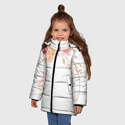 Куртка зимняя для девочки Make love - not war, цвет: 3D-светло-серый — фото 2