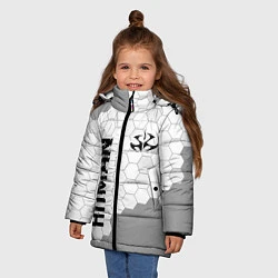 Куртка зимняя для девочки Hitman glitch на светлом фоне вертикально, цвет: 3D-черный — фото 2