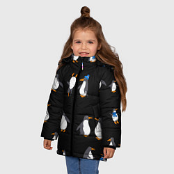 Куртка зимняя для девочки Веселая семья пингвинов, цвет: 3D-красный — фото 2