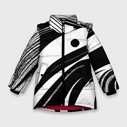 Зимняя куртка для девочки Abstract black and white composition