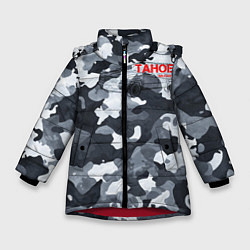 Куртка зимняя для девочки Chevrolet tahoe military тахо, цвет: 3D-красный