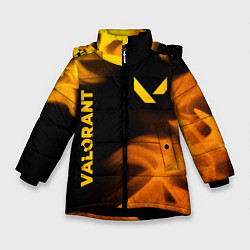 Куртка зимняя для девочки Valorant - gold gradient вертикально, цвет: 3D-черный