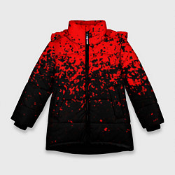 Куртка зимняя для девочки Красно-чёрный переход, цвет: 3D-черный