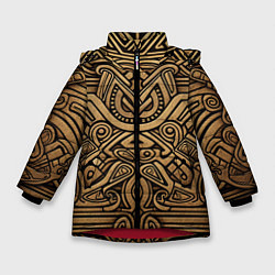 Зимняя куртка для девочки Орнамент в стиле викингов