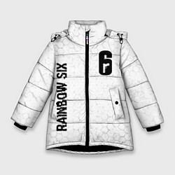 Куртка зимняя для девочки Rainbow Six glitch на светлом фоне вертикально, цвет: 3D-черный