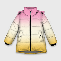 Зимняя куртка для девочки Розовый бежевый желтый градиент