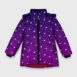 Зимняя куртка для девочки Звёзды на сиреневом