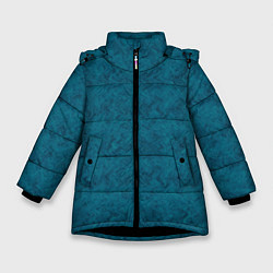 Зимняя куртка для девочки Бирюзовая текстура имитация меха