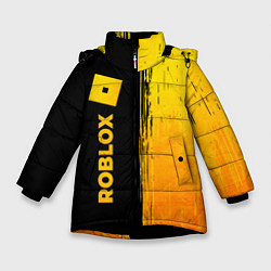 Куртка зимняя для девочки Roblox - gold gradient по-вертикали, цвет: 3D-черный