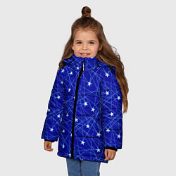 Куртка зимняя для девочки Звездопад на синем, цвет: 3D-черный — фото 2