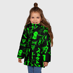 Куртка зимняя для девочки Berserk neon green, цвет: 3D-светло-серый — фото 2