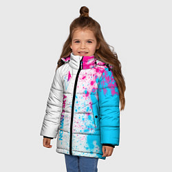 Куртка зимняя для девочки No Mans Sky neon gradient style по-вертикали, цвет: 3D-черный — фото 2