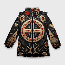 Зимняя куртка для девочки Орнамент в славянской стилистике