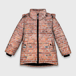 Зимняя куртка для девочки Кирпичная стена узор