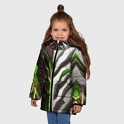 Куртка зимняя для девочки Броня адская и райская зелёная, цвет: 3D-красный — фото 2