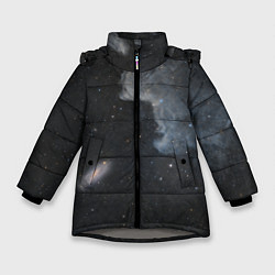 Куртка зимняя для девочки Бесконечная вселенная, цвет: 3D-светло-серый