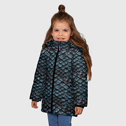 Куртка зимняя для девочки Dragon scale pattern, цвет: 3D-черный — фото 2