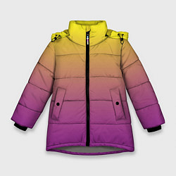 Куртка зимняя для девочки Желто-фиолетовый градиент, цвет: 3D-светло-серый