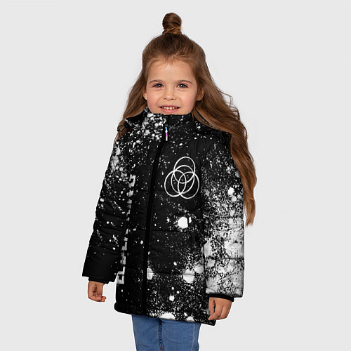 Зимняя куртка для девочки Elden Ring glitch на темном фоне вертикально / 3D-Черный – фото 3