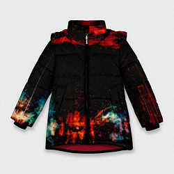 Куртка зимняя для девочки Красные облака, цвет: 3D-красный